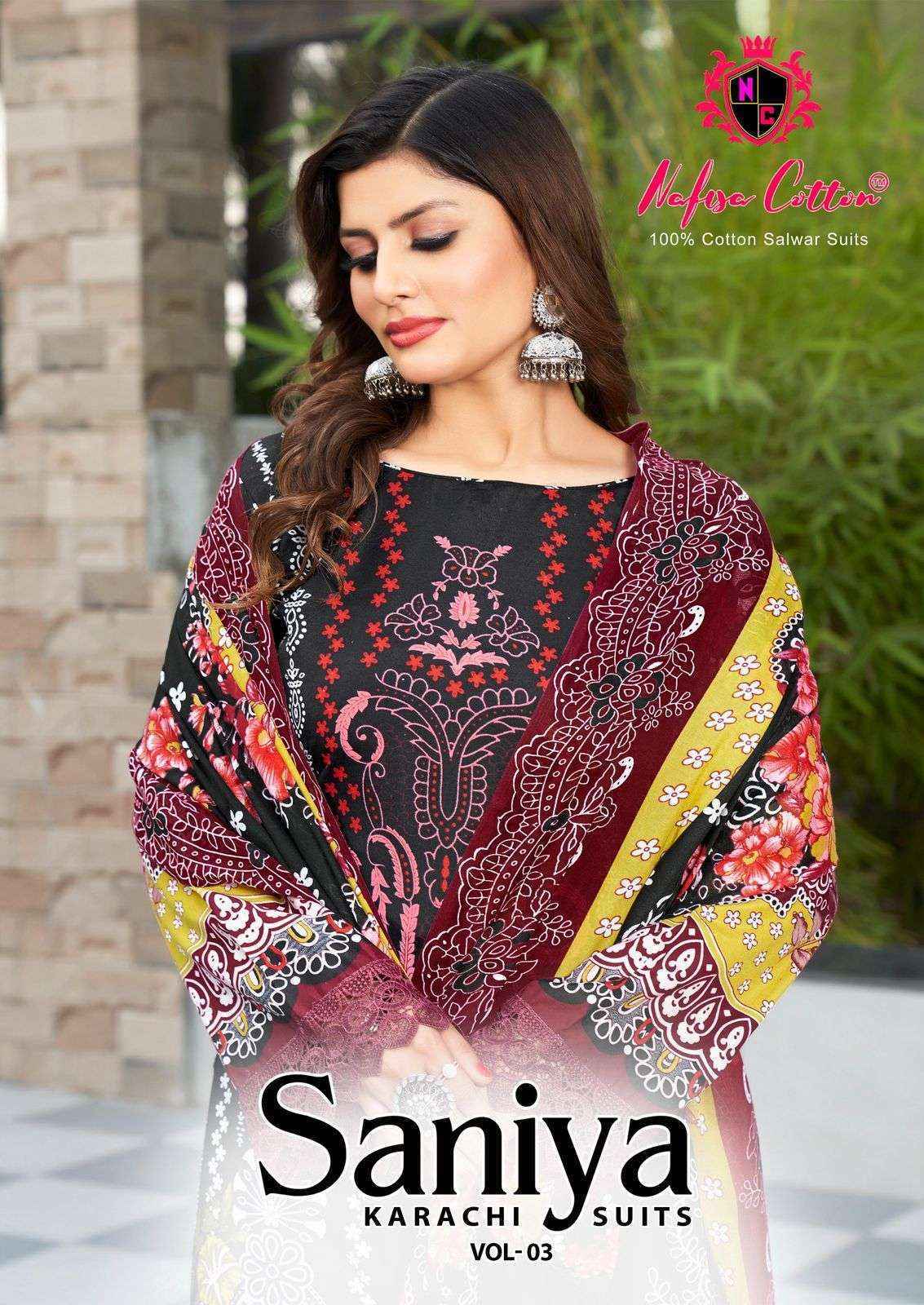 Nafisa Cotton Saniya Karachi Suits Vol-3 Cotton Dress Material (6 pcs Catalogue)