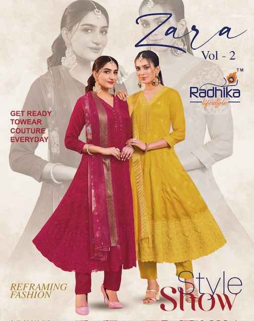 Radhika Lifestyle Zara Vol-2 Vichitra Silk Readymade Suit (6 pcs Catalogue)