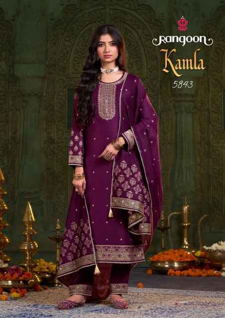 Rangoon Kamla Jacquard Readymade Dress (5 pcs Catalogue)