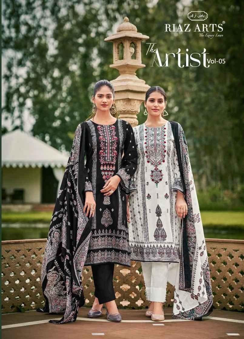 Riaz Arts The Artist Vol-5 Lawn Cotton Dress Material (8 pcs Catalogue)