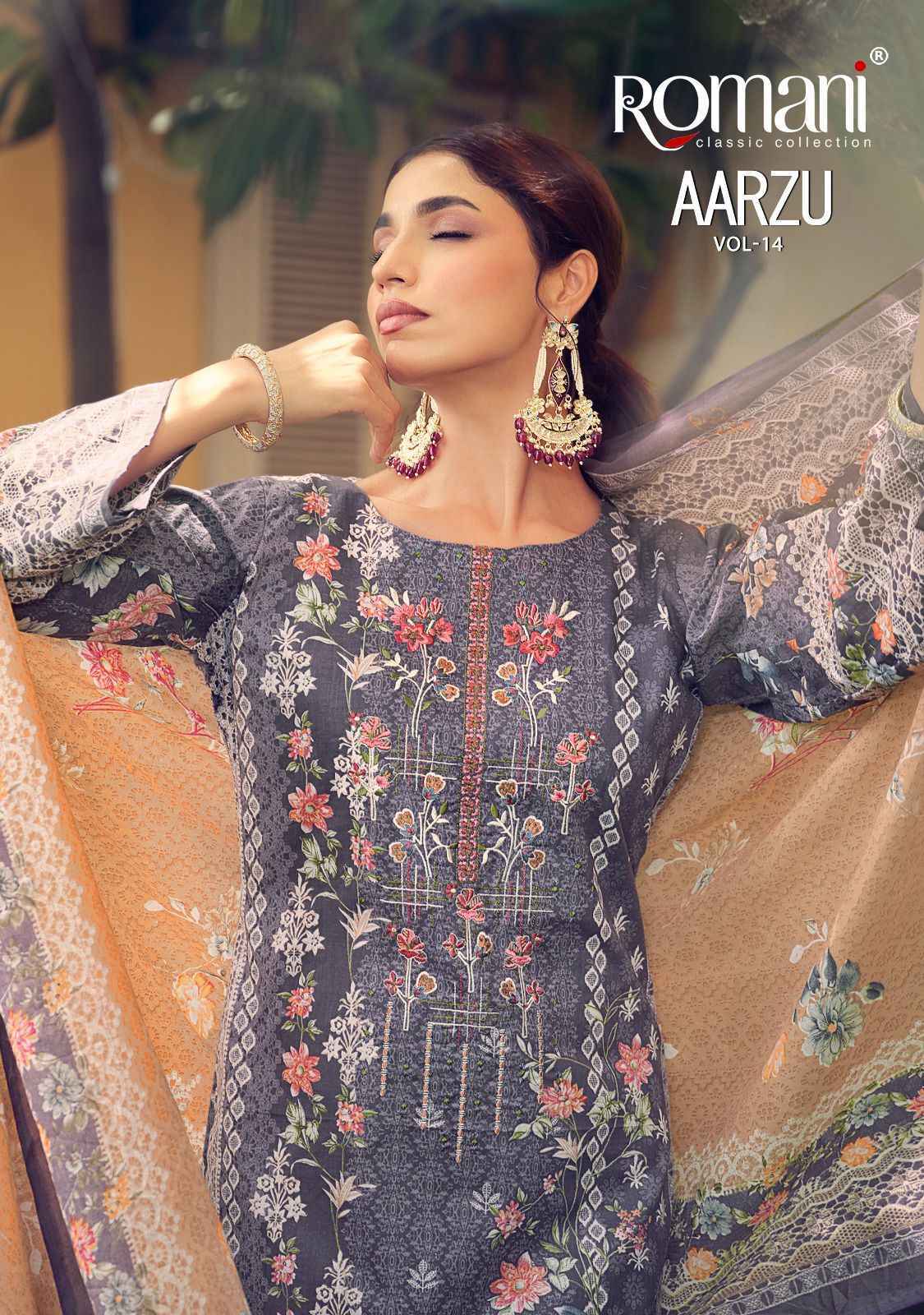 Romani Aarzu Vol-14 Cotton Dress Material (8 pcs Catalogue)