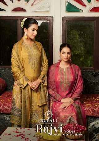 Rupali Fashion Rajvi Vol-3 Viscouse Musline Dress Material (4 pcs Catalogue)