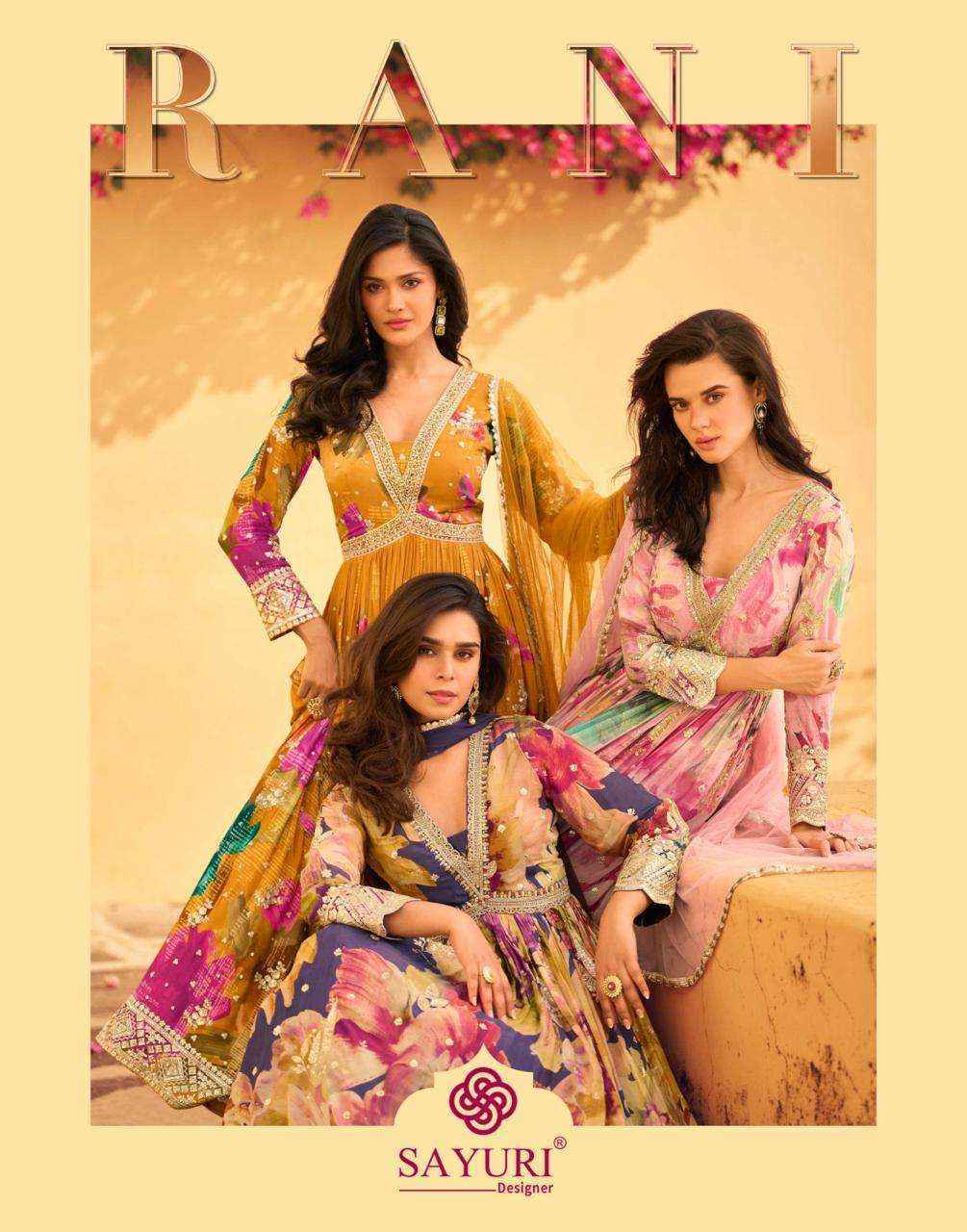 Sayuri Designer Rani Readymade Chinon Silk Dress (5 pcs Catalogue)