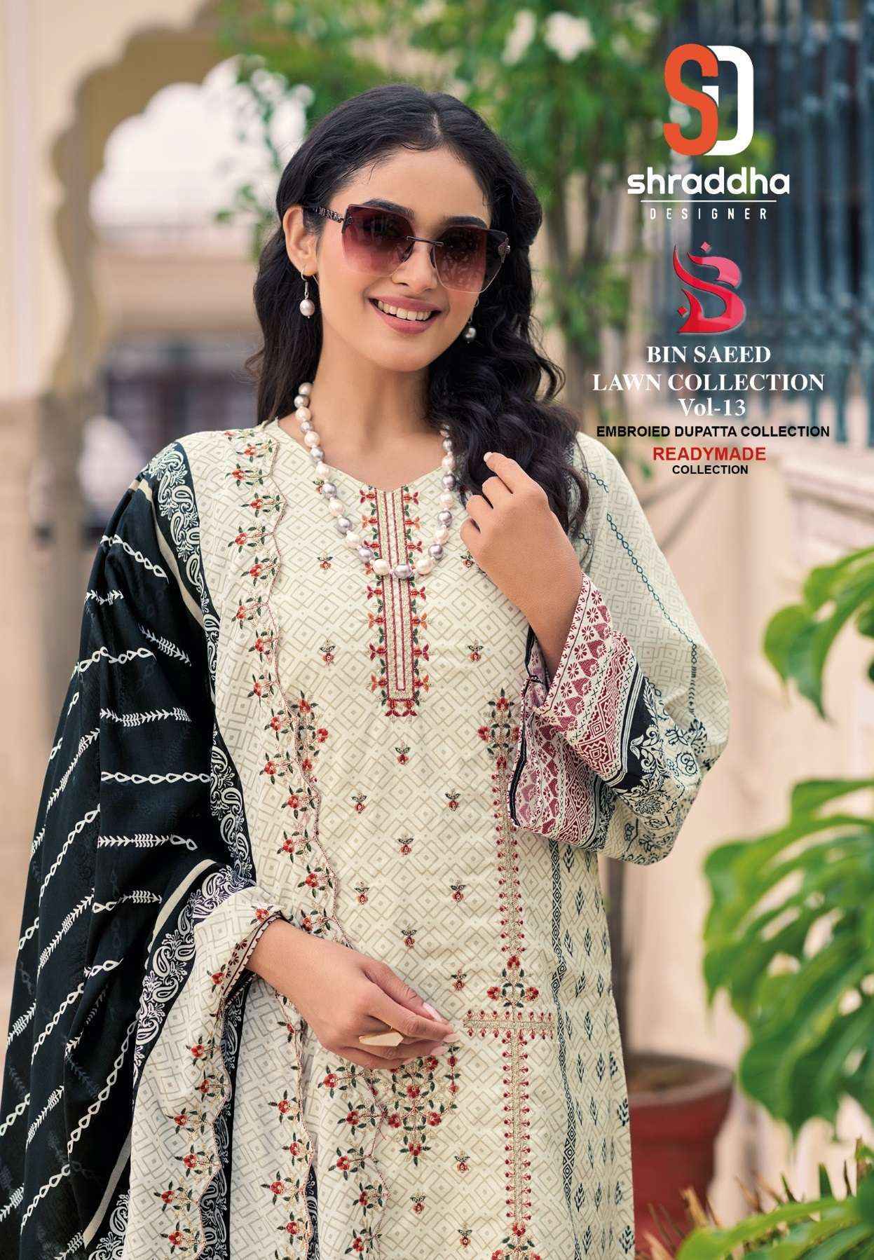 Shraddha Designer Bin Saeed Vol 13 Readymade Cotton Dress 8 pcs Catalogue