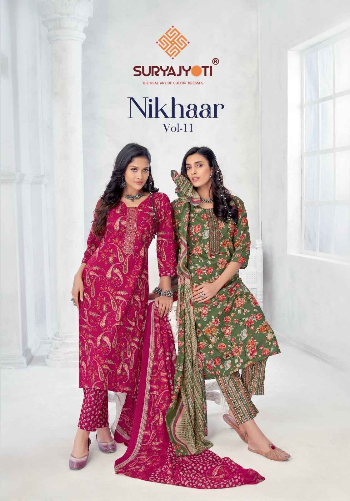 Suryajyoti Nikhaar Vol-11 Cotton Readymade Dress (12 pcs Catalogue)