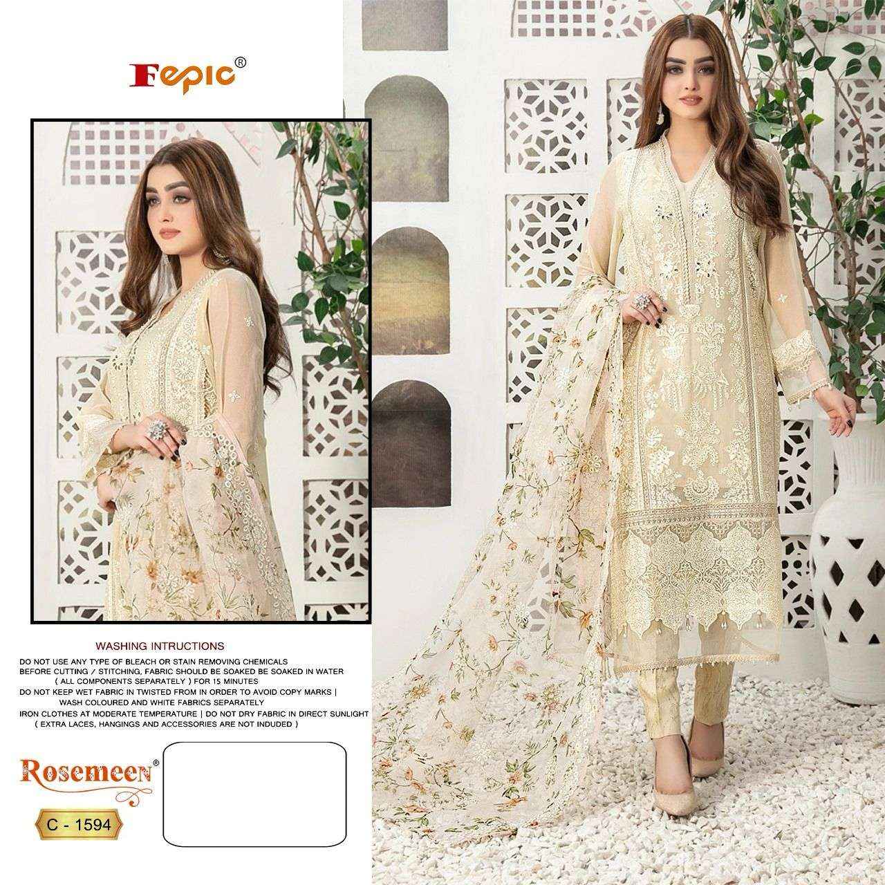 Fepic Rosemeen C 1594 Georgette Dress Material 3 pcs Catalogue