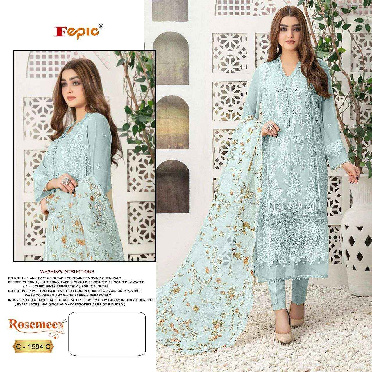 Fepic Rosemeen C 1594 Georgette Dress Material 3 pcs Catalogue