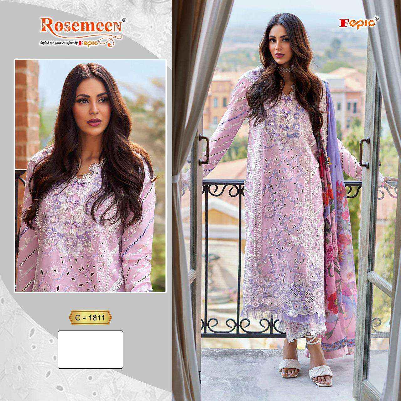 Fepic Rosemeen C 1811 Cotton Dress Material 3 pcs Catalogue