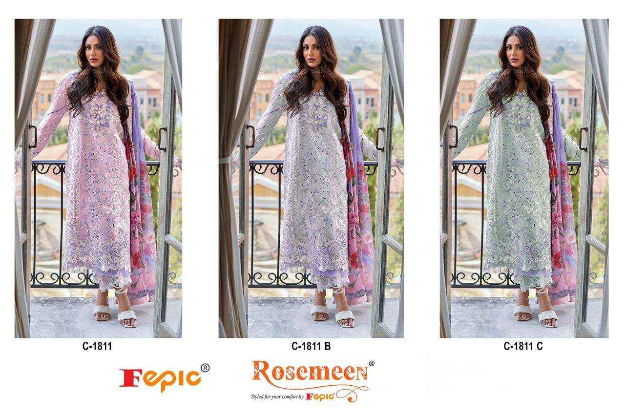 Fepic Rosemeen C 1811 Cotton Dress Material 3 pcs Catalogue