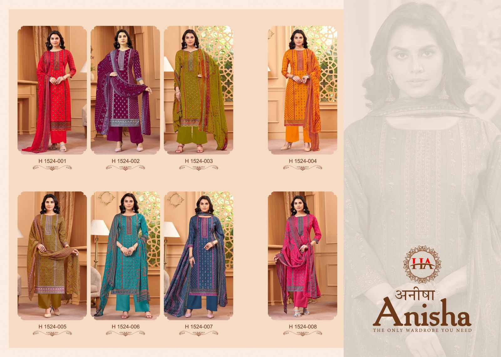 Harshit Anisha Pure Cotton Dress Material (8 Pc Catalog)