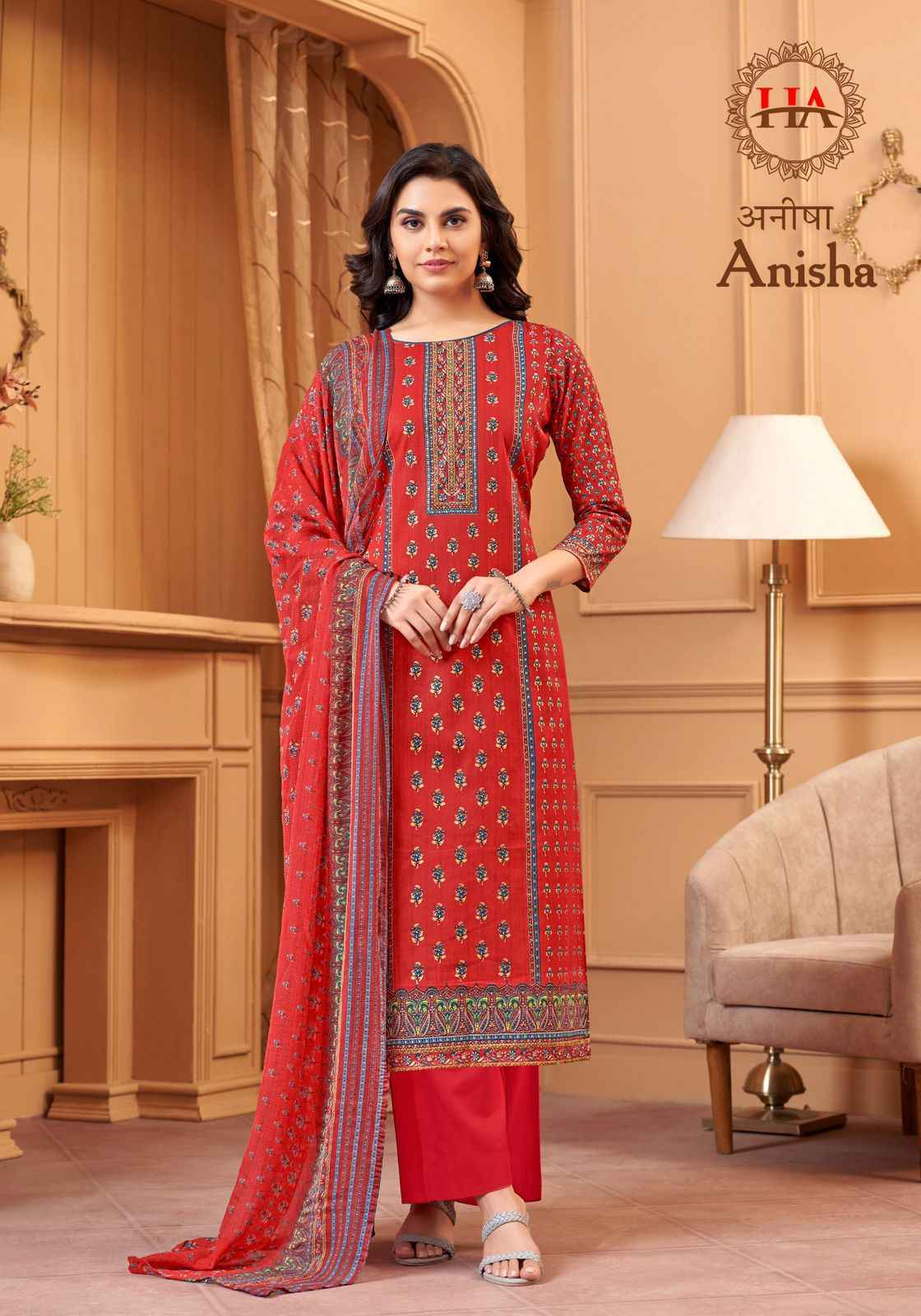 Harshit Anisha Pure Cotton Dress Material (8 Pc Catalog)