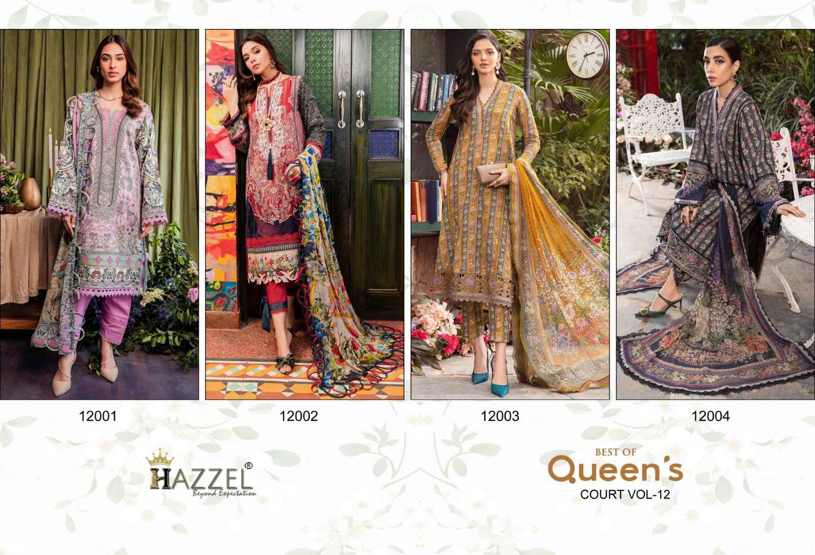 Hazzel Best Of Queens Court Vol-12 Cotton Dress Material (4 Pc Catalog)