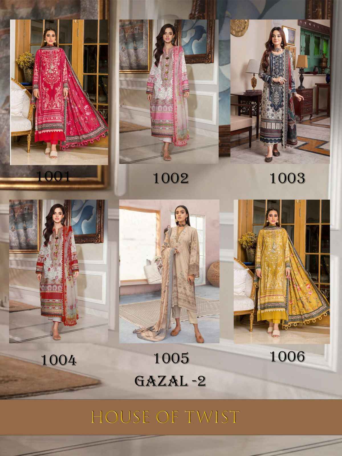 House Of Twist Gazal Vol-2 Pure Cotton Dress Material (06 Pc Catalog)