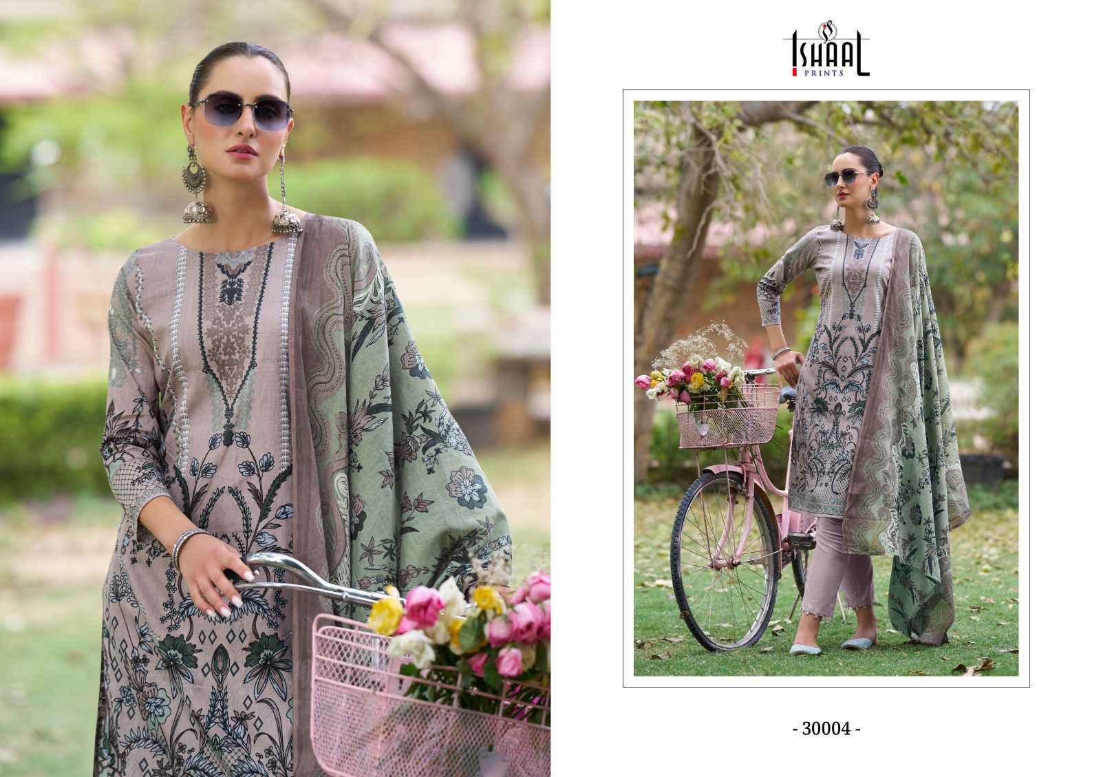 Ishaal Prints Gulmohar Vol-30 Pure Lawn Dress Material (10 Pc Catalouge)