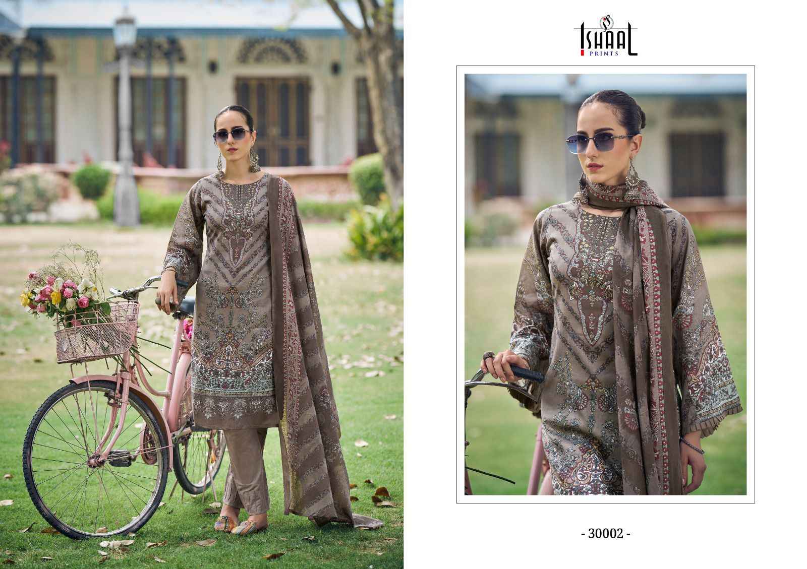 Ishaal Prints Gulmohar Vol-30 Pure Lawn Dress Material (10 Pc Catalouge)