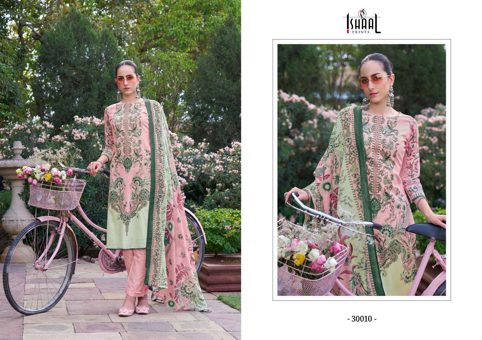 Ishaal Prints Gulmohar Vol-30 Pure Lawn Dress Material (10 Pc Catalouge)