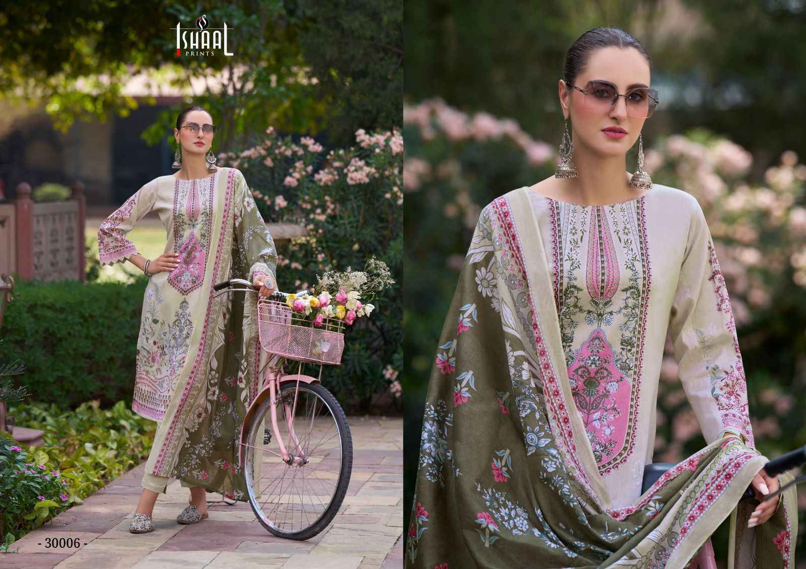 Ishaal Prints Gulmohar Vol-30 Pure Lawn Dress Material (10 Pc Catalouge)