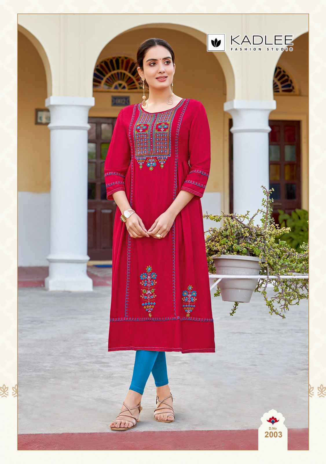 Kadlee Anshika Rayon Weaving Kurti (4 Pc Catalouge)