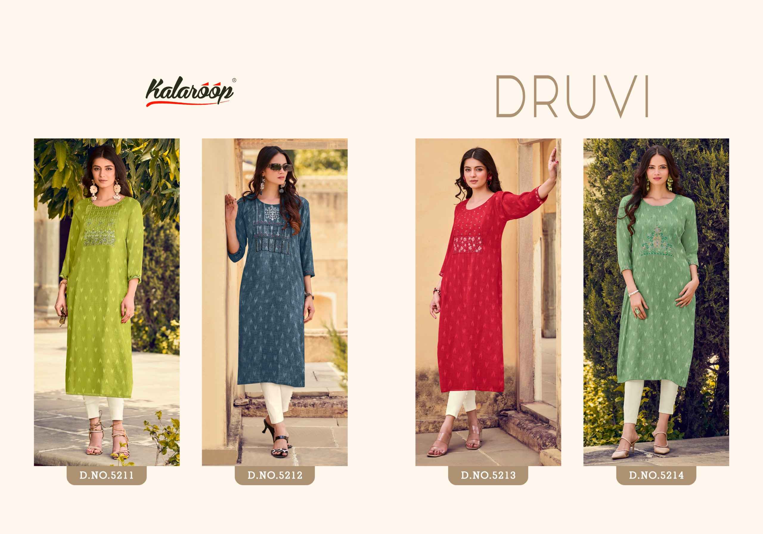 Kalaroop By Kajree Dhruvi Straight Kurti (4 Pc Cataloug)