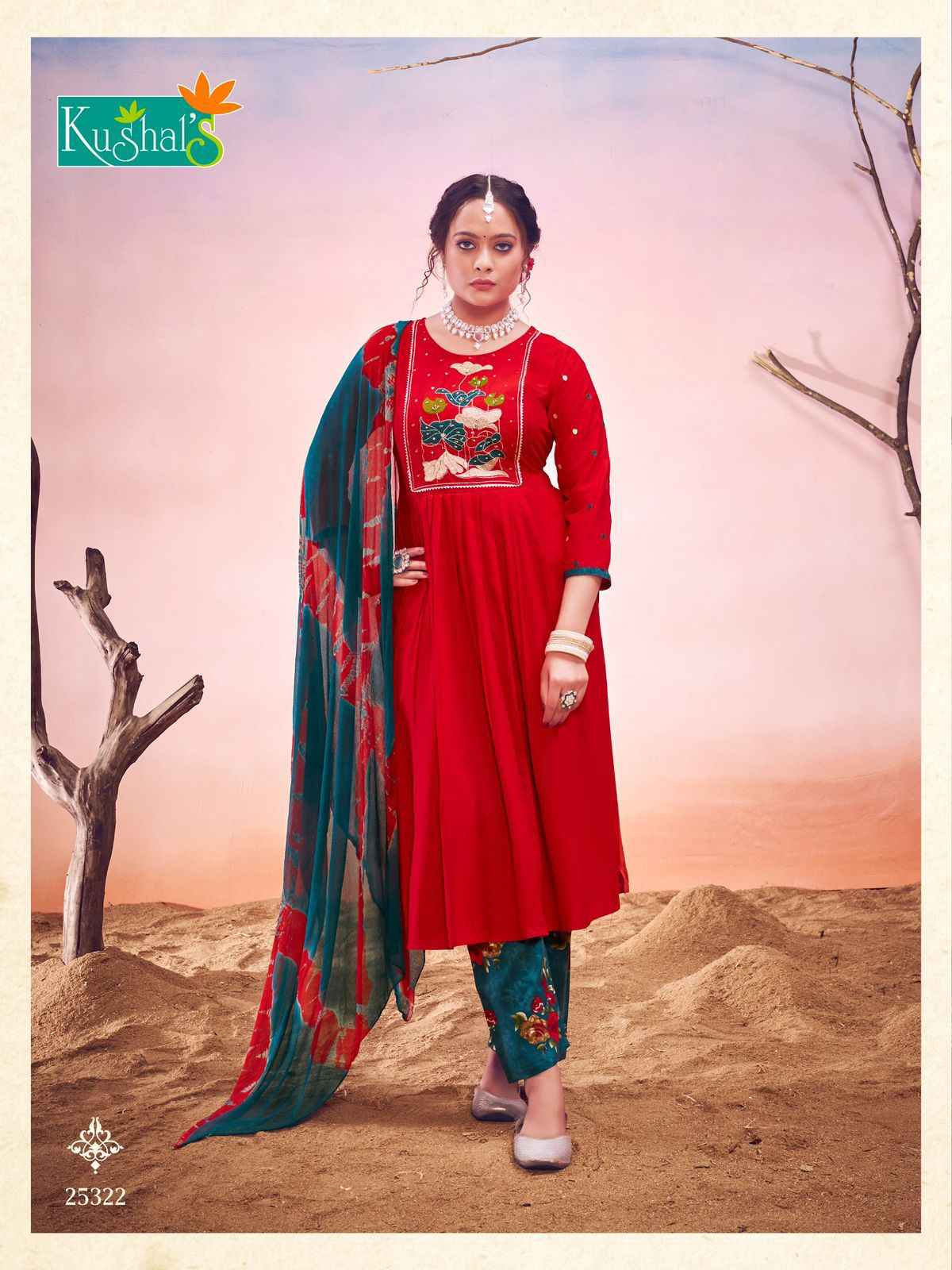 Kushal Shanvi Rayon Nyra Cut Readymade Suit (10 pcs catalog)