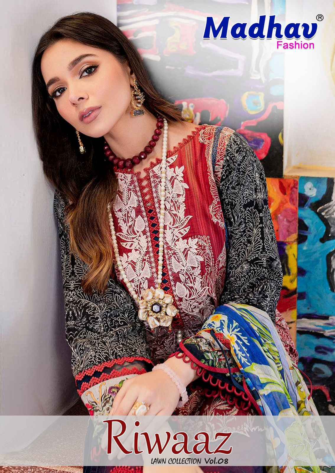 Madhav Fashion Riwaaz Vol-8 Lawn Cotton Dress Material (6 pcs catalog)