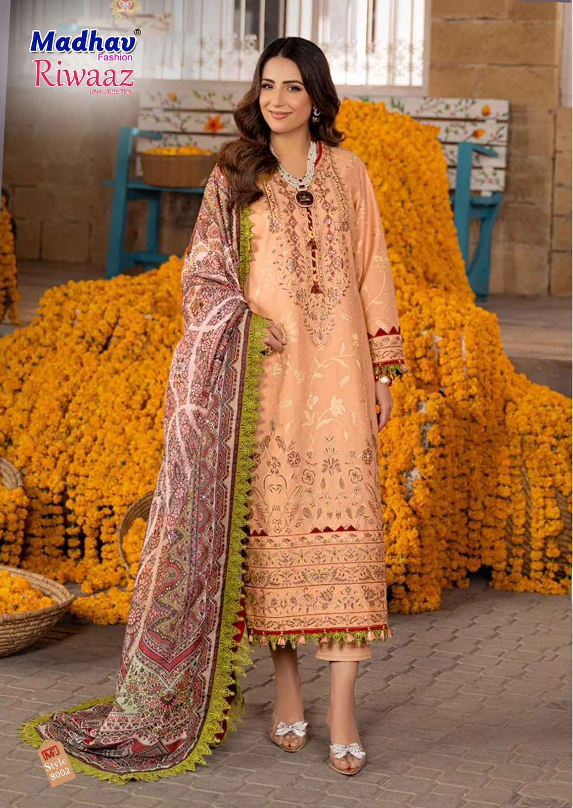 Madhav Fashion Riwaaz Vol-8 Lawn Cotton Dress Material (6 pcs catalog)