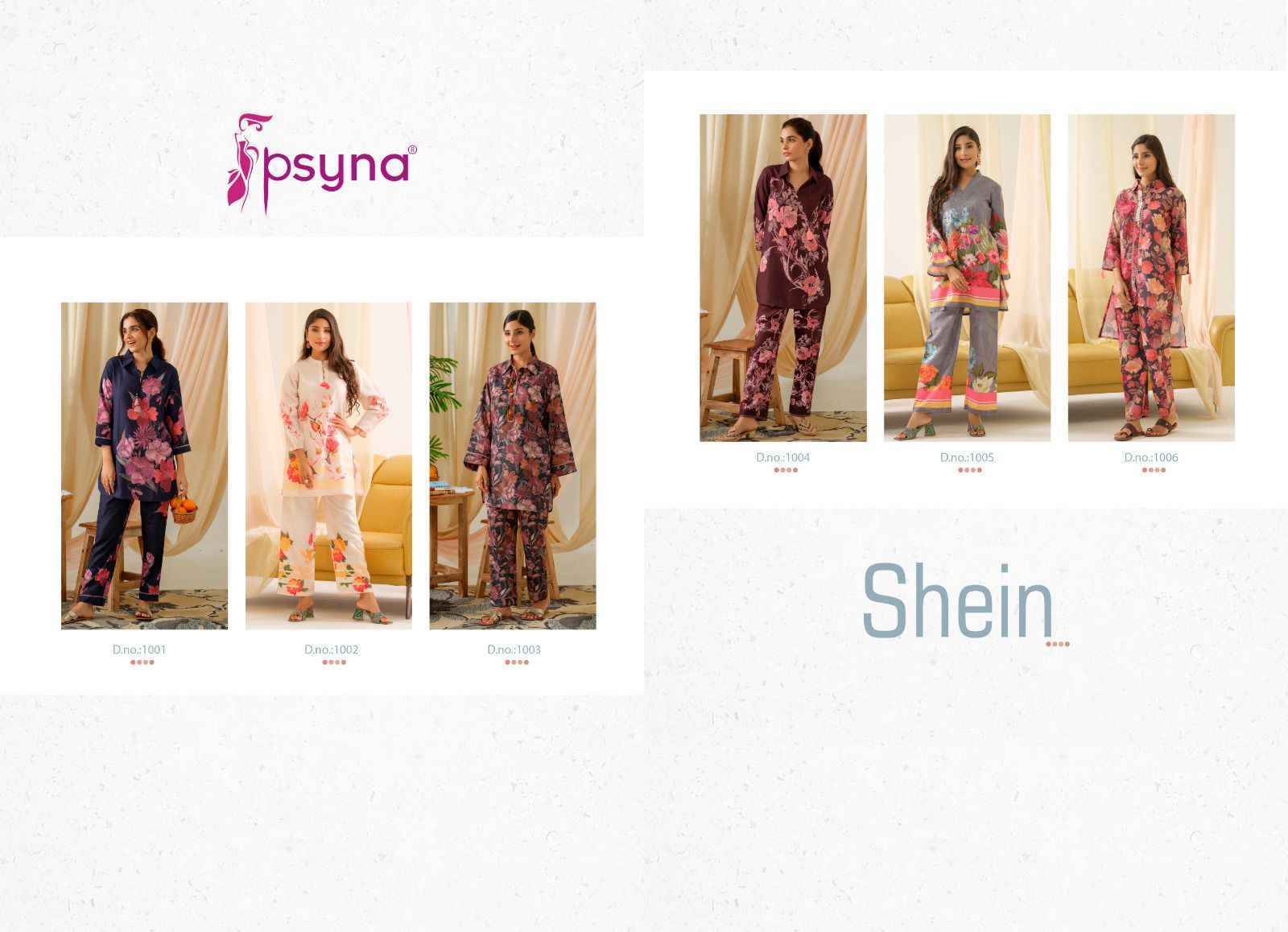 Psyna Shein Vol 2 Poly Linen Trendy Cords Sets 6 pcs Catalogue