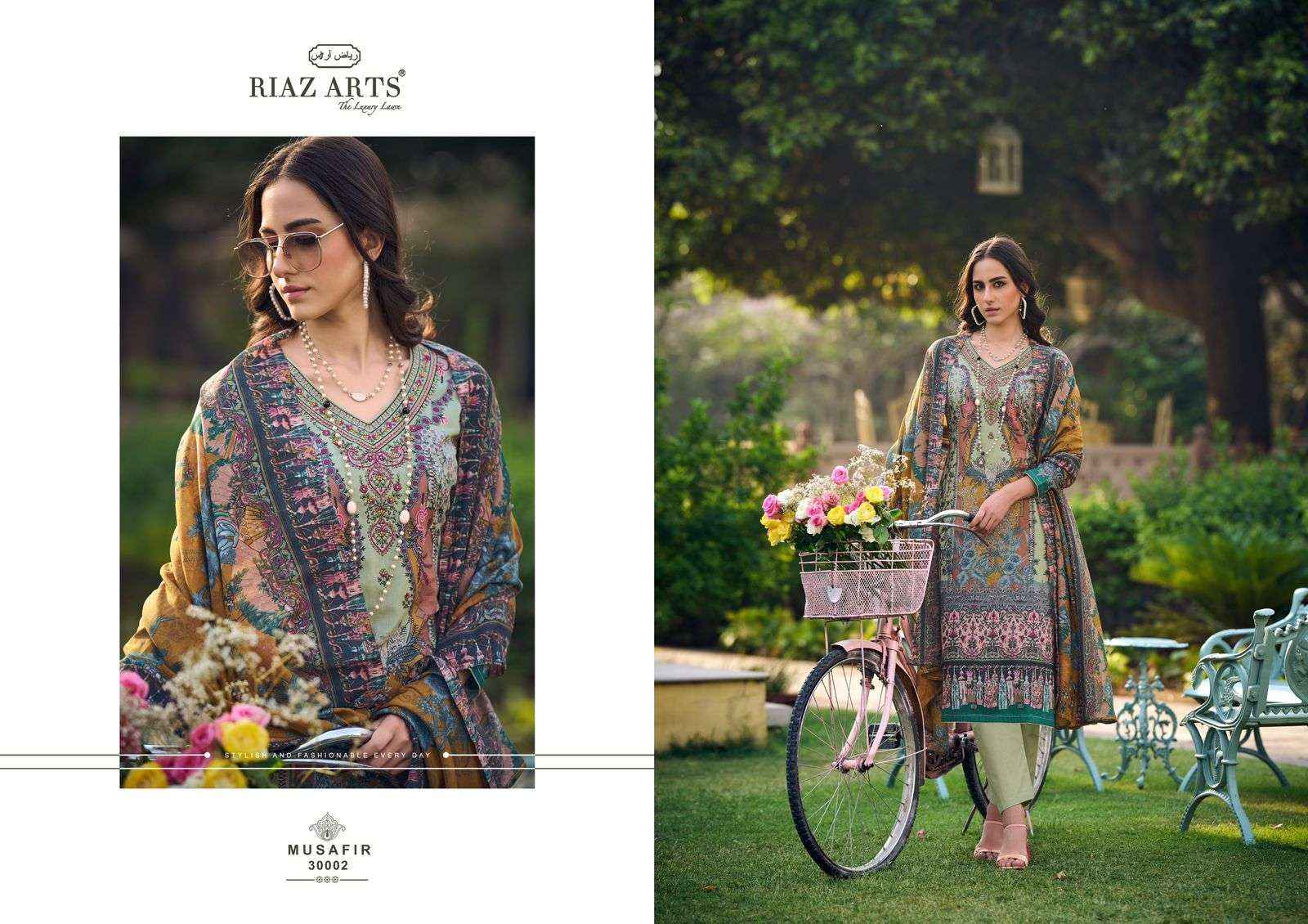 Riaz Arts Musafir Vol 4 Lawn Cotton Dress Material 6 pcs Catalogue