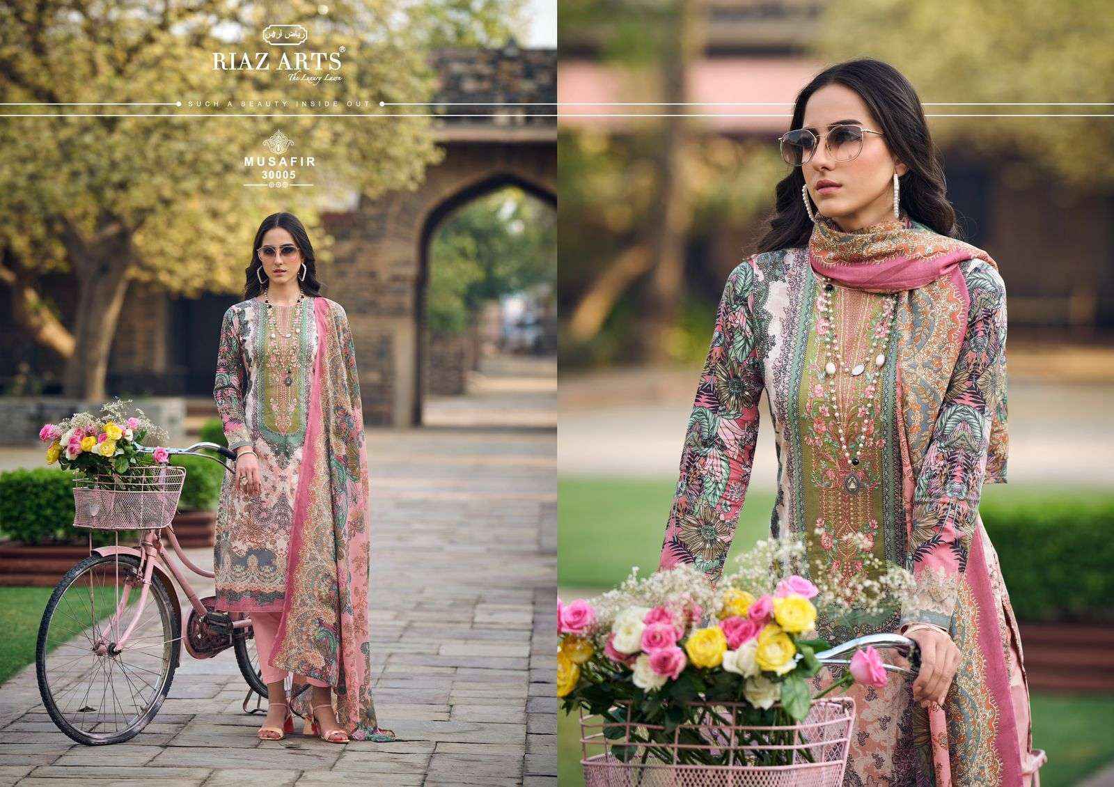 Riaz Arts Musafir Vol 4 Lawn Cotton Dress Material 6 pcs Catalogue