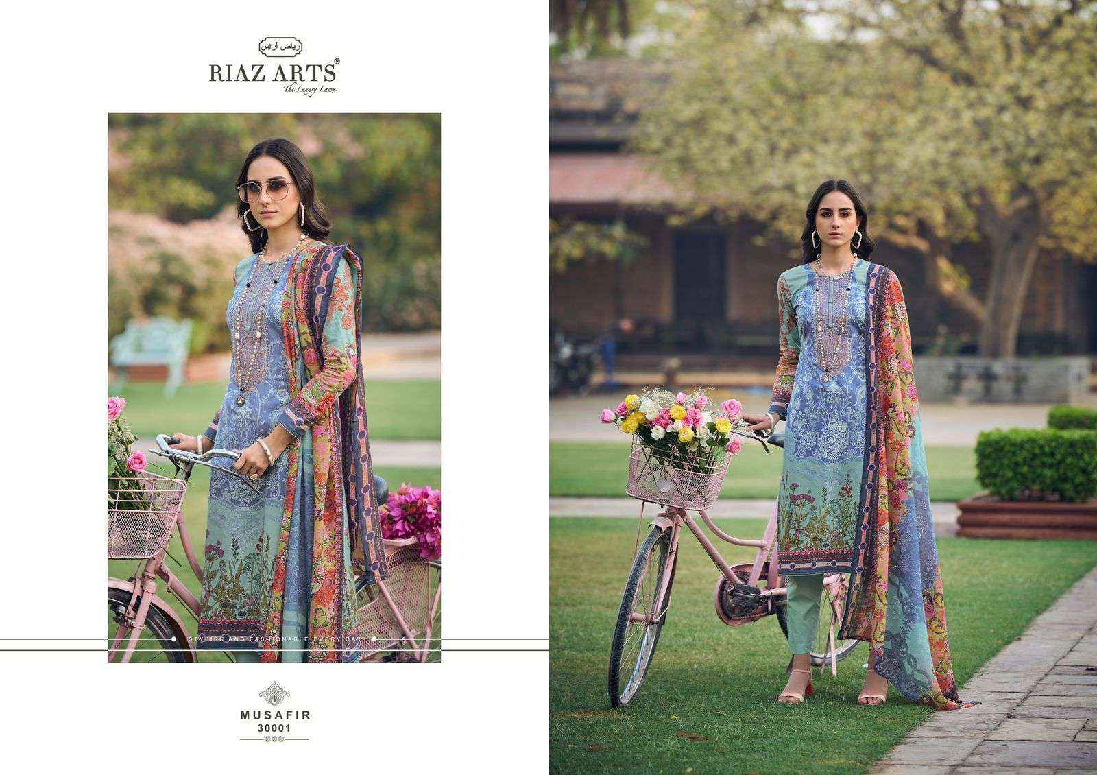 Riaz Arts Musafir Vol 4 Lawn Cotton Dress Material 6 pcs Catalogue