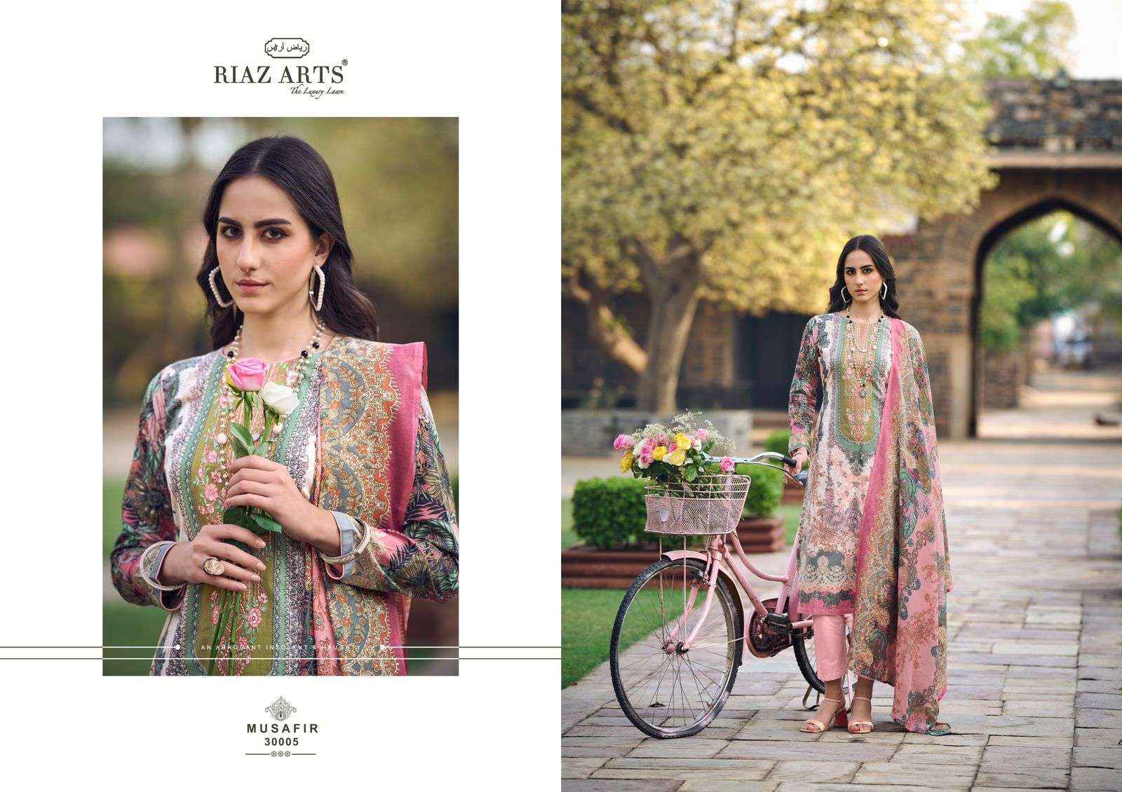 Riaz Arts Musafir Vol 4 Lawn Cotton Dress Material 6 pcs Catalogue