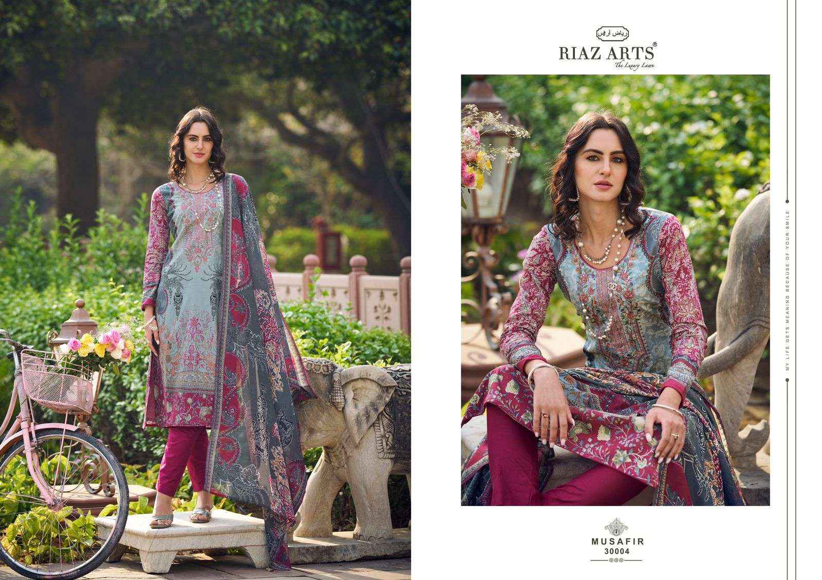 Riaz Arts Musafir Vol 4 Lawn Cotton Dress Material 6 pcs Catalogue