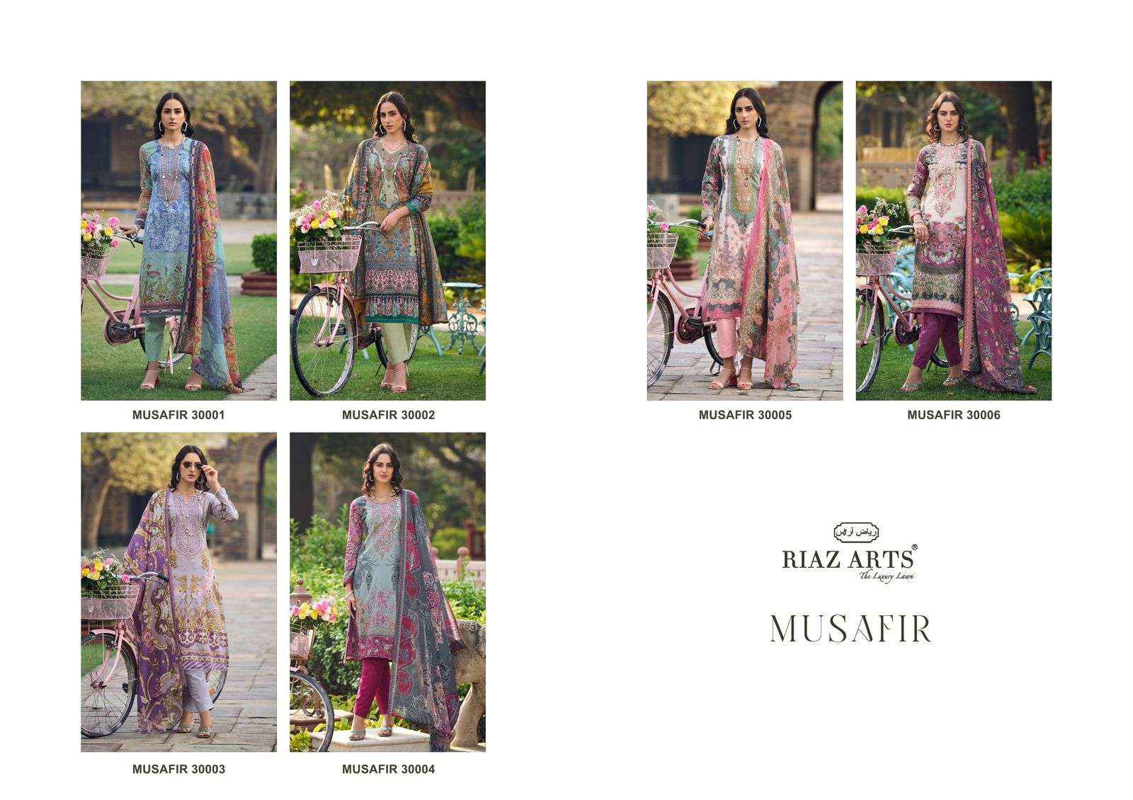 Riaz Arts Musafir Vol 4 Lawn Cotton Dress Material 6 pcs Catalogue