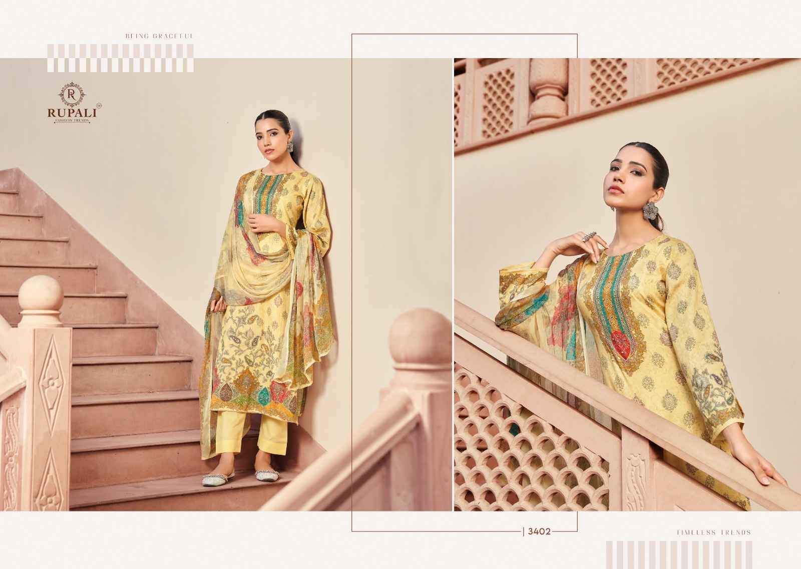 Rupali Fashion Morpankh Jam Satin Dress Material 6 pcs Catalogue