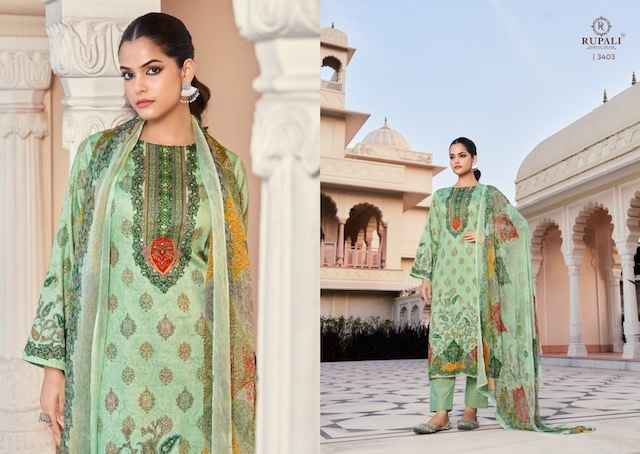 Rupali Fashion Morpankh Jam Satin Dress Material 6 pcs Catalogue