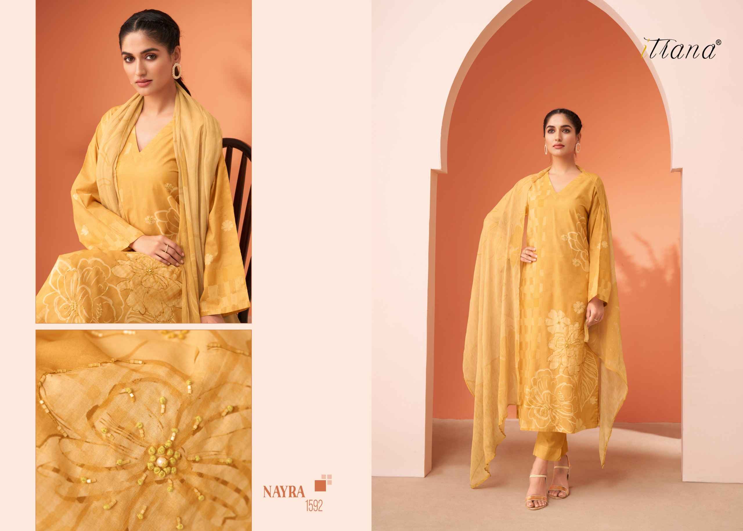 Sahiba Itrana Nayra Pure Cotton Lawn Print Dress Material (6 Pc Catalog)