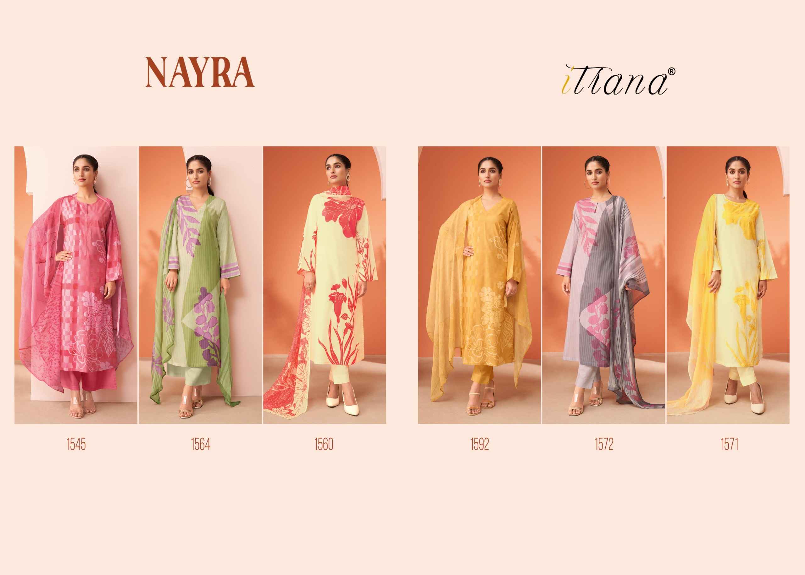 Sahiba Itrana Nayra Pure Cotton Lawn Print Dress Material (6 Pc Catalog)