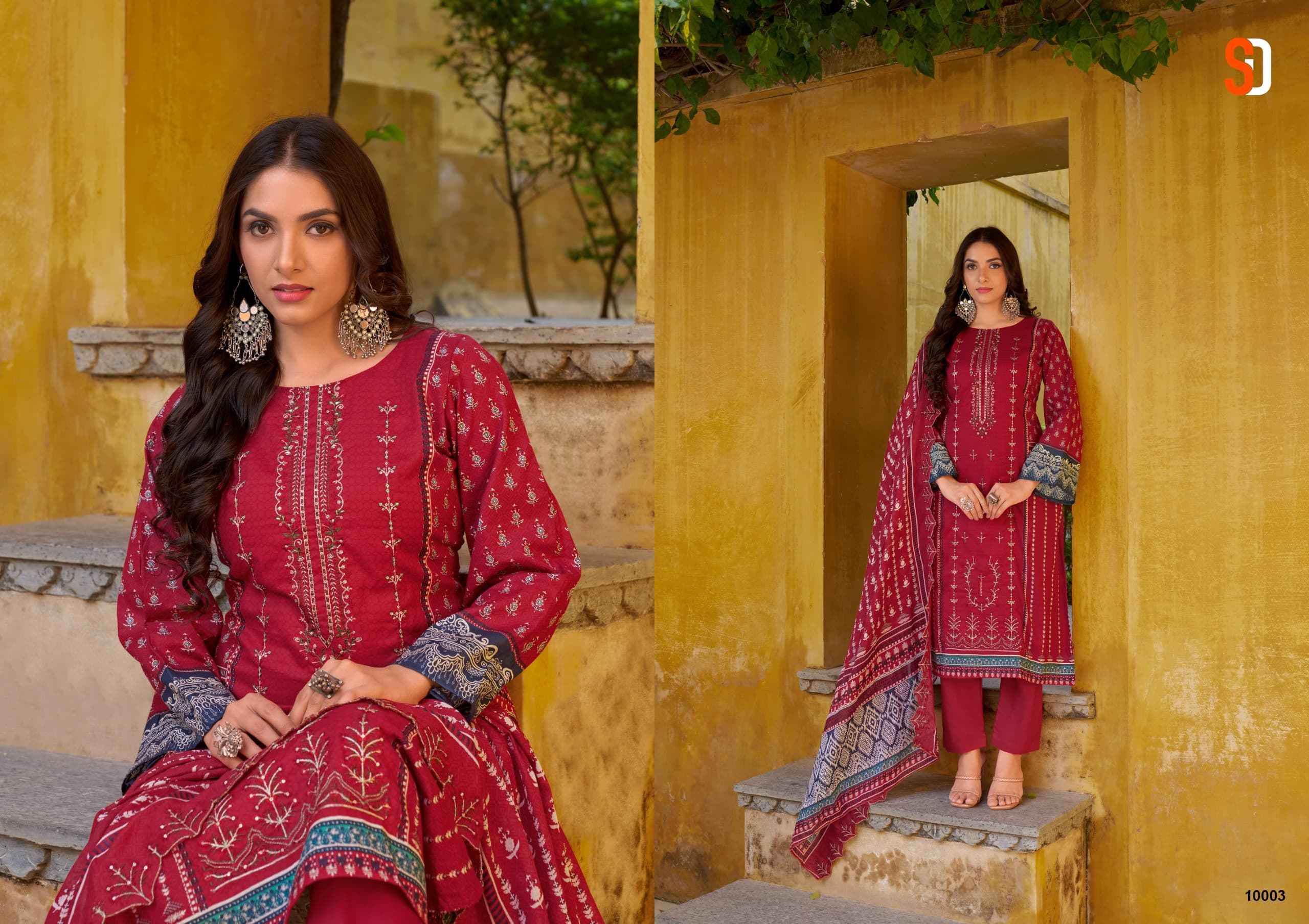 Shraddha Designer Bin Saeed Lawn Collection Vol-10 Cotton Dress Material (8 pc Cataloge)