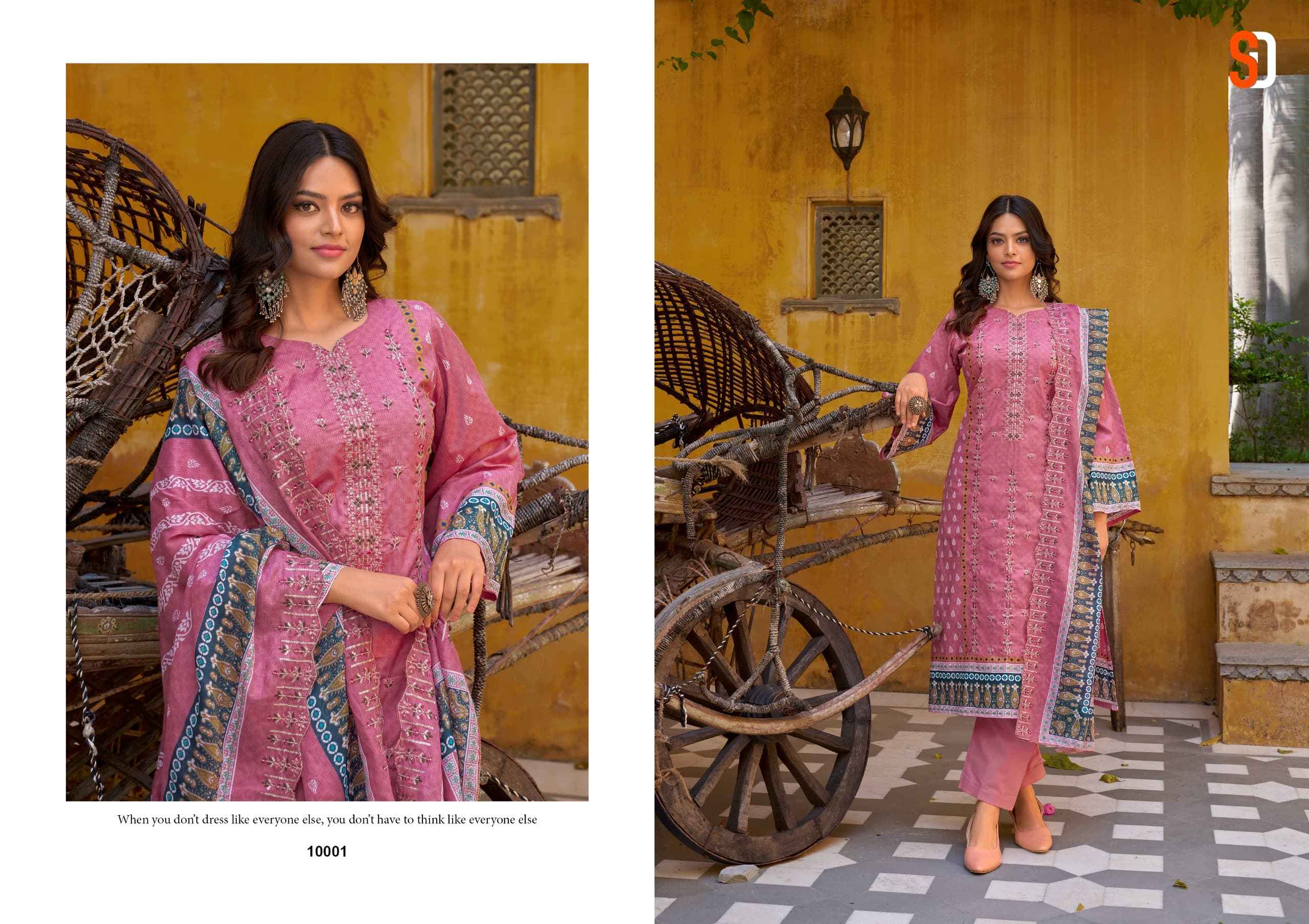 Shraddha Designer Bin Saeed Lawn Collection Vol-10 Cotton Dress Material (8 pc Cataloge)