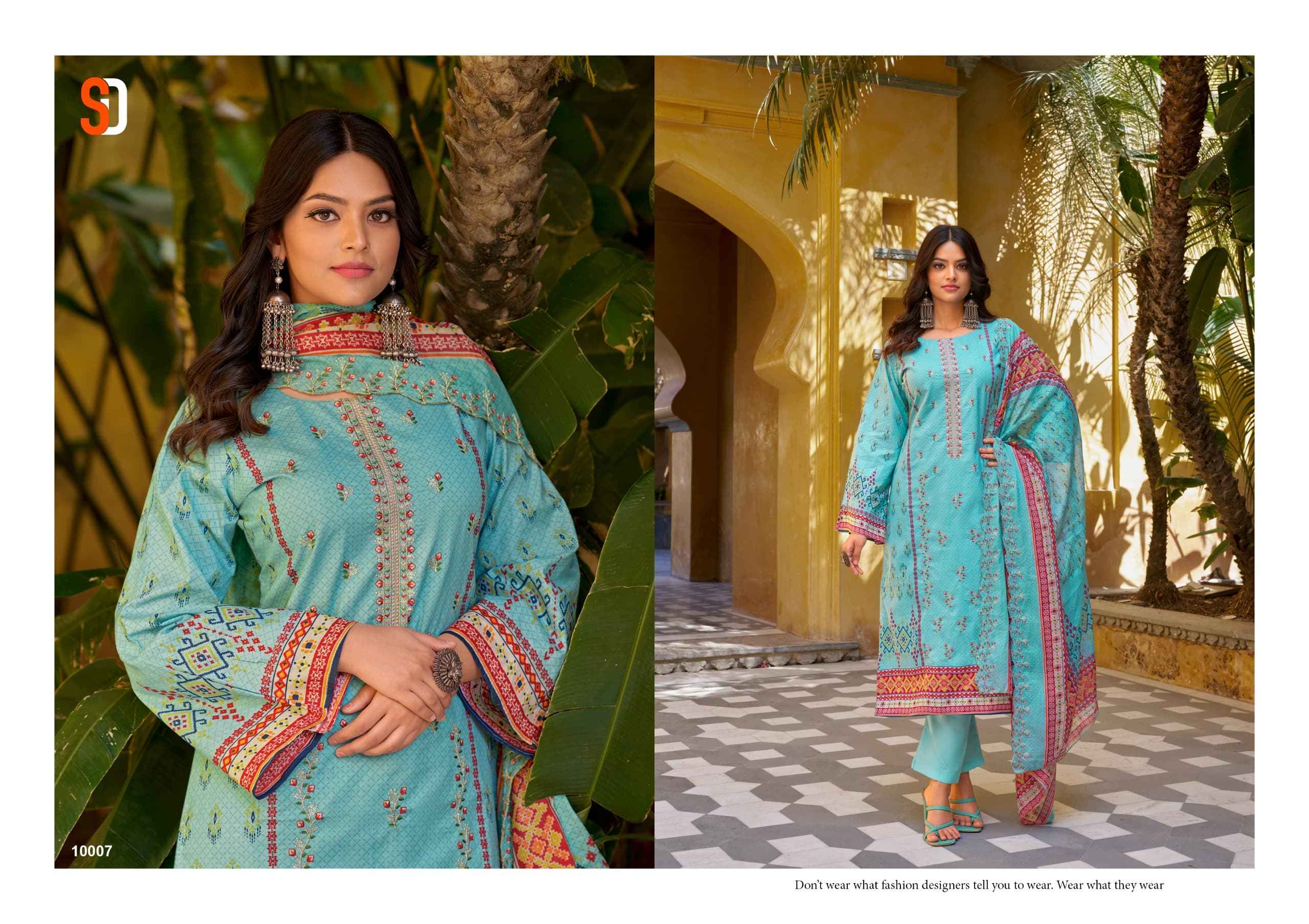 Shraddha Designer Bin Saeed Lawn Collection Vol-10 Cotton Dress Material (8 pc Cataloge)