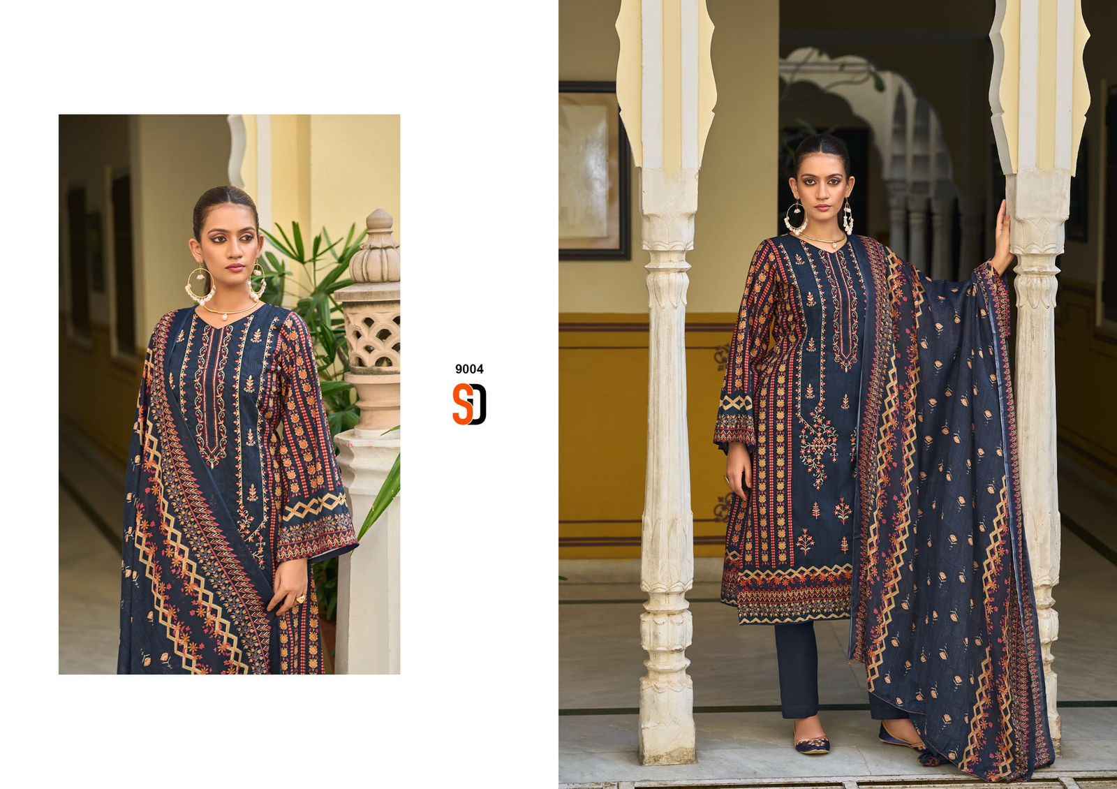 Shraddha Designer Bin Saeed Lawn Collection Vol-9 Cotton Dress Material (4 pc Cataloge)