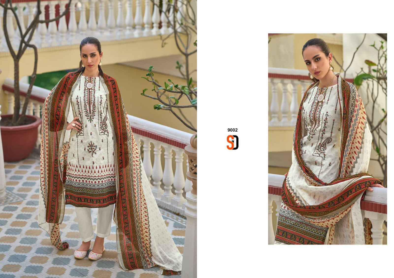 Shraddha Designer Bin Saeed Lawn Collection Vol-9 Cotton Dress Material (4 pc Cataloge)