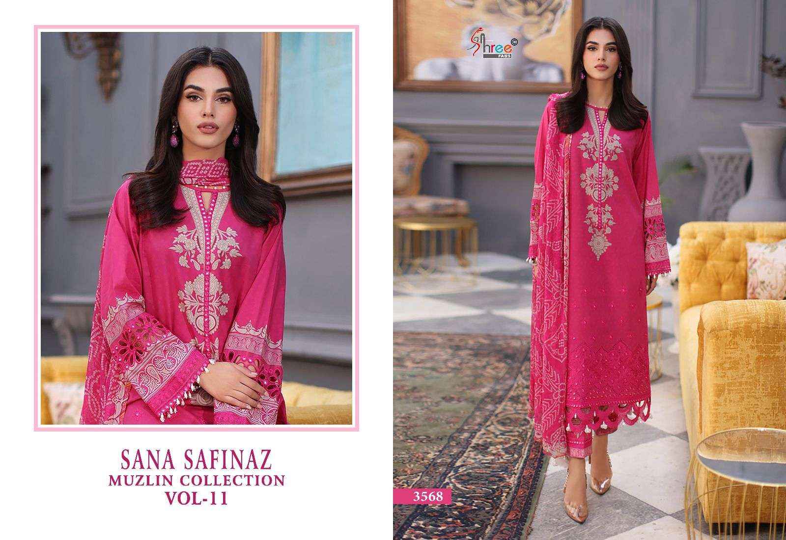 Shree Fabs Sana Safinaz Muzlin Collection Vol 11 Cotton Dress Material 5 pcs Catalogue