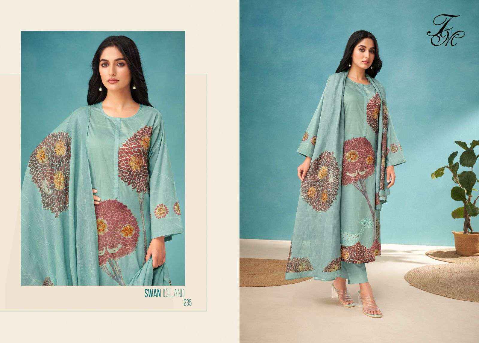 T & M Swan Iceland Dress Material (4 Pc Catalog)