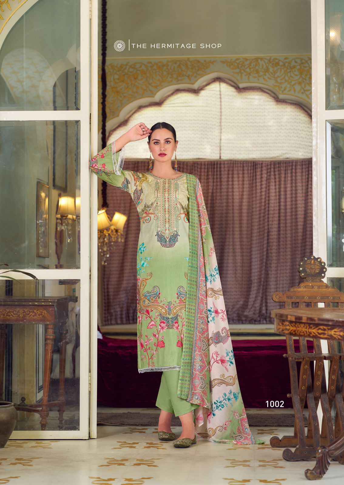 The Hermitage Shop Meraki Pure Lawn Dress Material (6 Pc Catalog)