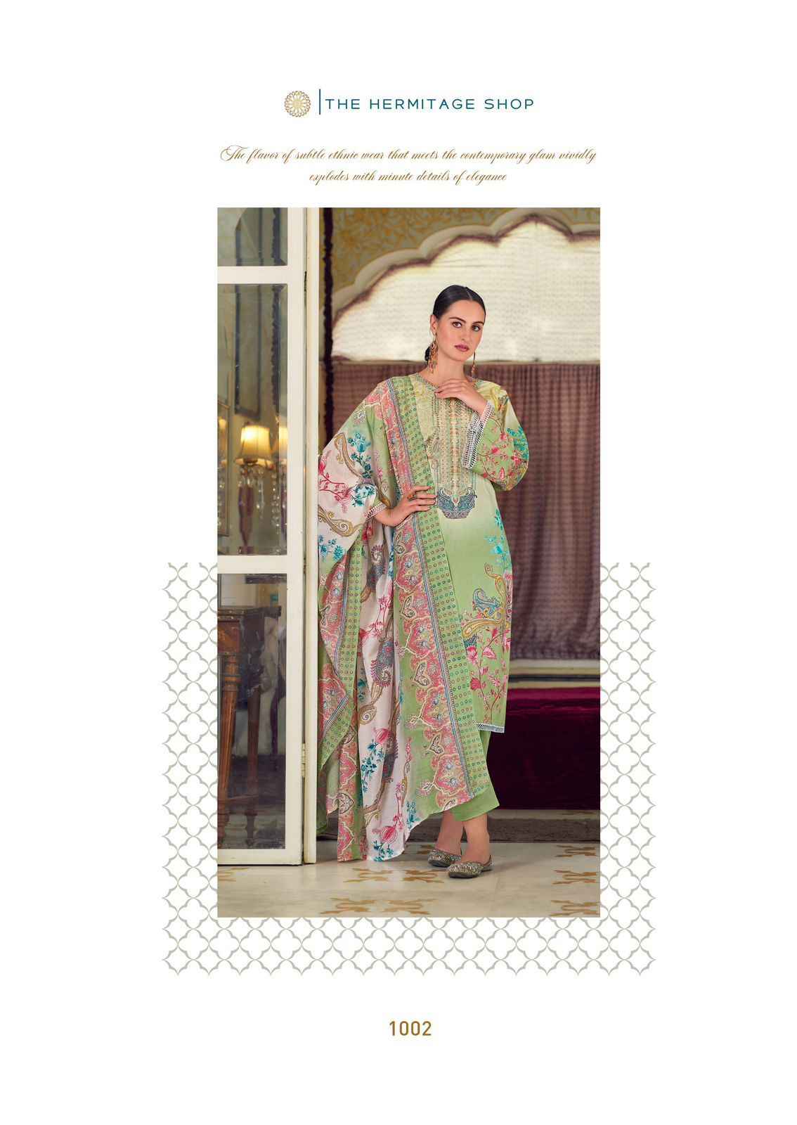 The Hermitage Shop Meraki Pure Lawn Dress Material (6 Pc Catalog)