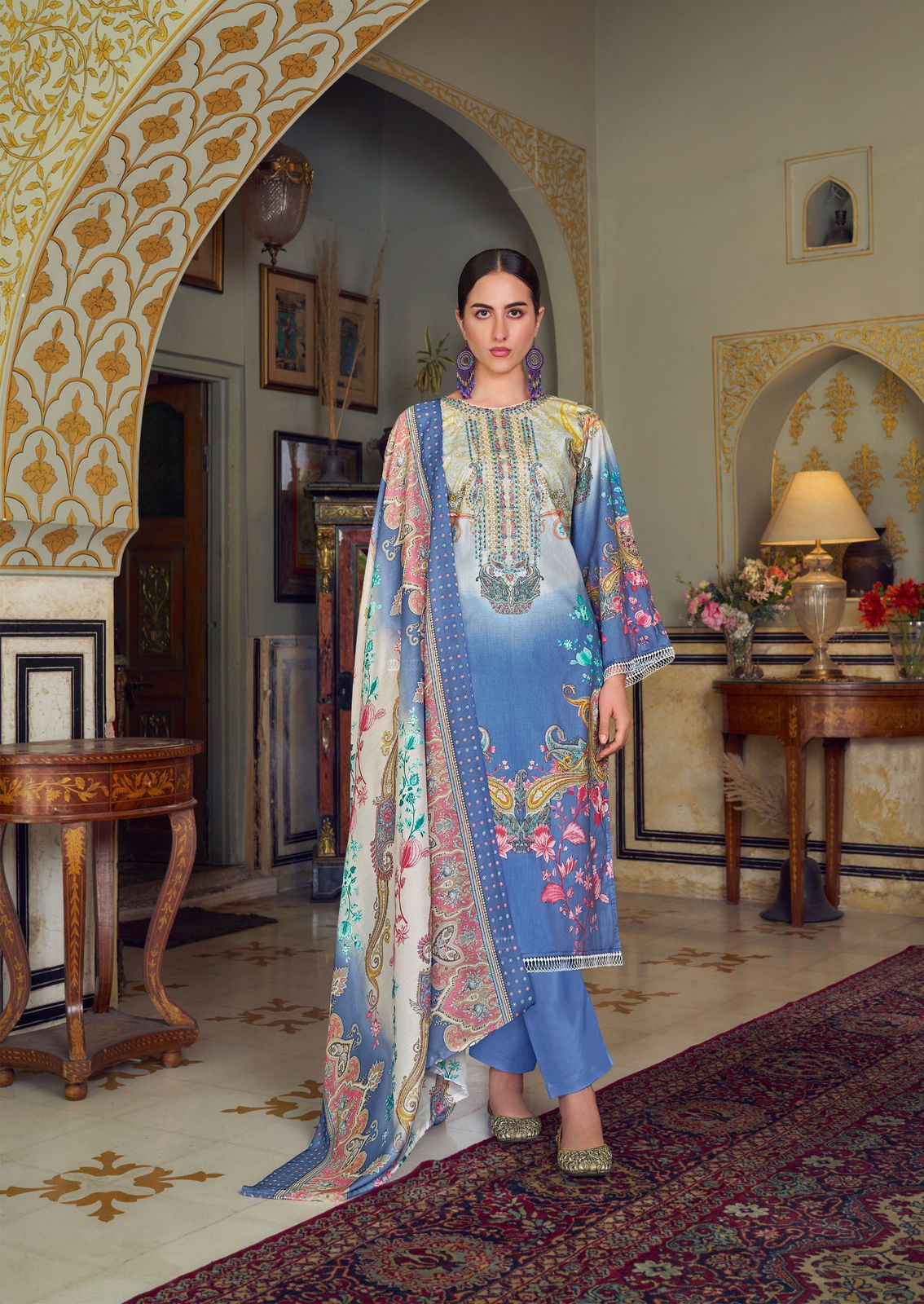 The Hermitage Shop Meraki Pure Lawn Dress Material (6 Pc Catalog)