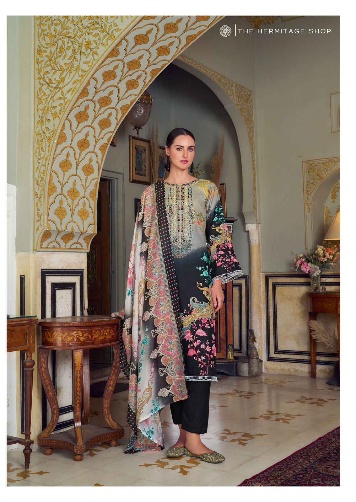 The Hermitage Shop Meraki Pure Lawn Dress Material (6 Pc Catalog)