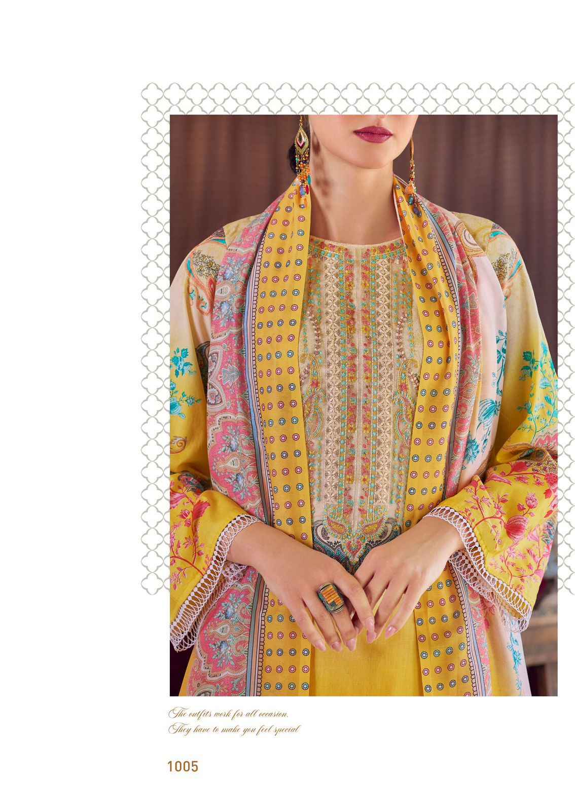 The Hermitage Shop Meraki Pure Lawn Dress Material (6 Pc Catalog)