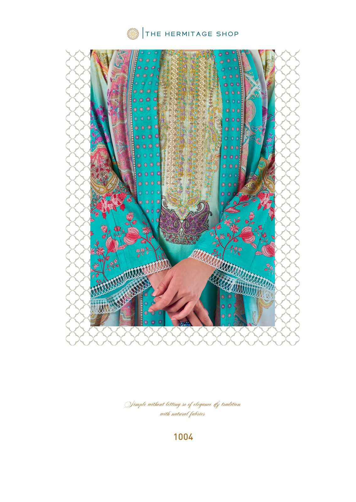 The Hermitage Shop Meraki Pure Lawn Dress Material (6 Pc Catalog)